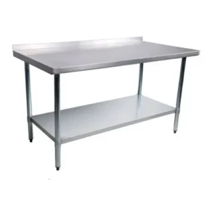 Green World Stainless Steel 96' Work Table w/11/2' Rear Up-Turn | 3012-TSW-3096SB